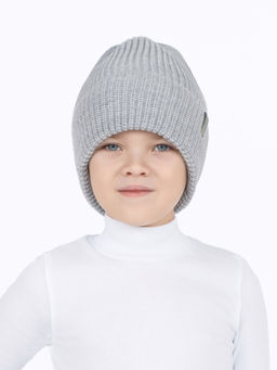 Шапка вязаная светло-серая (56-58)