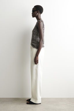 PANTAL?N DENIM WIDE LEG EN PANELES - H&m фото 3