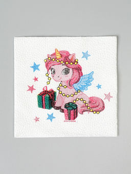 Цена за 2 шт. Салфетки бумажные Лошадка с подарками, однослойные, 24?24 см, 20 шт.