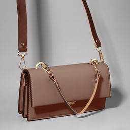 Ручка для сумки из натуральной кожи, с карабинами, 30 2 см 1,2 см, цвет коричневый/золотой - Арт узор фото 4