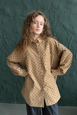 Рубашка женская HUG077/11/Бежевый, черный