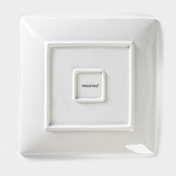 Блюдо для подачи Magistro Квадрат Бланш, d=21 см, фарфор, белое фото 4