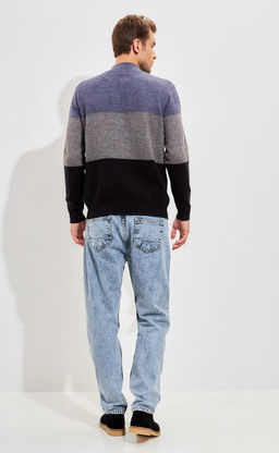 Джемпер мужской в полоску F321-15302 синий - Fine joyce фото 7