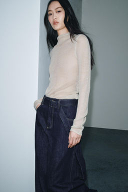 ZW COLLECTION WIDE-LEG HIGH-WAIST BELTED JEANS - Zara фото 22