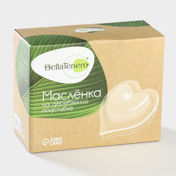 Маслёнка BellaTenero Эстет. Сердце, 17?12.5?8 см, на бамбуковой подставке, фарфор, белая