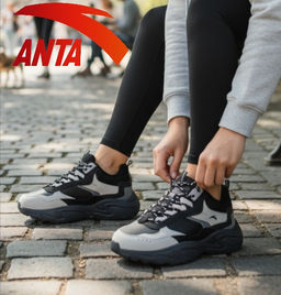 Кроссовки Anta C37 утепленные Черный/Бежевый/Серый