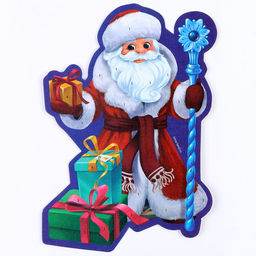 Цена за 2 шт. Аппликация фольгой на новый год «Дедушка Мороз», набор для творчества