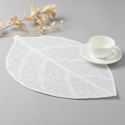 Салфетка сервировочная Доляна Листочки, цв.белый, 30*45 см