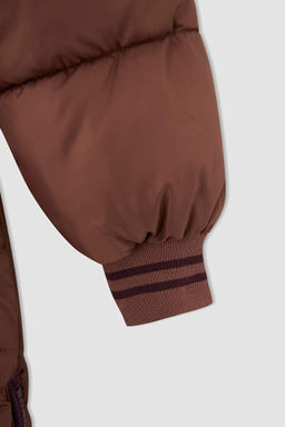 Длинное пальто с капюшоном для девочек - Defacto фото 7