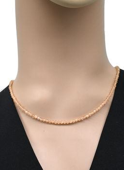 Чокер из улексита с эффектом кошачьего глаза шарик гр.3мм цвет шампань, 40см