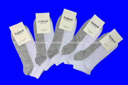 Цена за 10 пар. Женские носки женские укороченные белые (серая подошва)