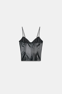 FAUX LEATHER CORSET TOP - Zara фото 5
