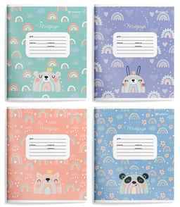 Цена за 5 шт. Тетрадь 24 л. клетка Schoolformat НЕЖНЫЕ ЗВЕРЯТА мелованный картон, ВД-лак