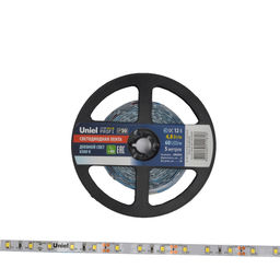 ULS-M11-2835-60LED/m-8mm-IP20-DC12V-4,8W/m-5M-6500K PROFI Гибкая светодиодная лента на самоклеящейся основе. Катушка 5м. в герметичной упаковке. Дневной свет (6500K). ТМ Uniel.