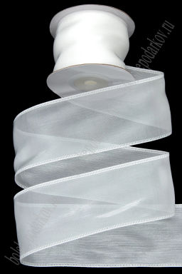 Лента органза Премиум NEW 5 см*10 ярд (SF-8112) белый №22