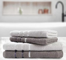 Набор полотенец AKAY GRACY хлопок (4 шт) (50*80 (2), 70*130 (2)) т.серый-св.серый