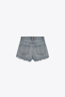 HIGH-WAIST CURVED DENIM SHORTS - Zara фото 14