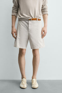BERMUDA REGULAR FIT SEERSUCKER / Marr?n oscuro - Zara фото 2