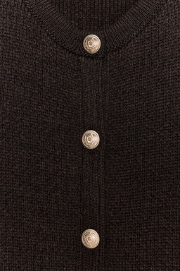 KNIT CARDIGAN WITH GOLDEN BUTTONS - Zara фото 3