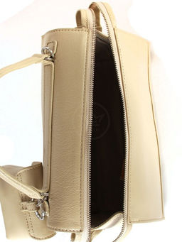 Сумка женская натуральная кожа GU 2033-6637, 1отд+еврокарман, плечевой ремень, бежевый SALE 265822 - Adelia фото 3