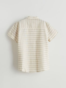 ?izgili Keten Kar???ml? Erkek ?ocuk G?mlek