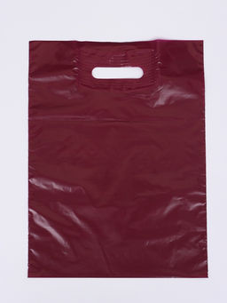 Цена за 50 шт. Пакет полиэтиленовый с вырубной ручкой, Винно-Бордовый 30×40 см, 30 мкм