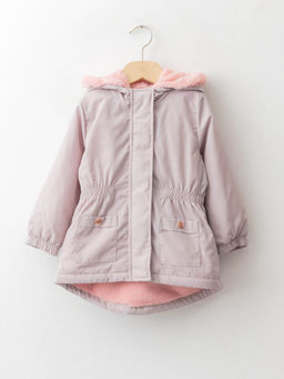 Kap??onlu Uzun Kollu K?z Bebek Fermuarl? Mont