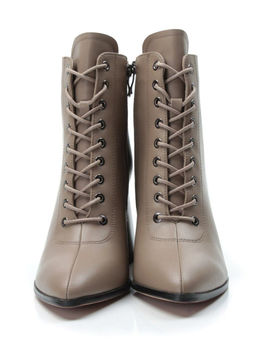 01-PCS125-3 DK. BEIGE Ботинки демисезонные женские (натуральная кожа, байка) - No name фото 8