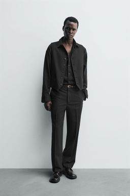 TEXTURED SUIT TROUSERS