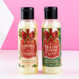 Новогодний подарочный набор косметики Чудес и подарков: гель для душа и пена для ванны, 2?100 мл, Чистое счастье