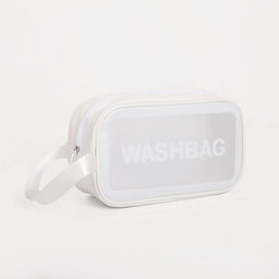 Косметичка на молнии для бассейна, с ручкой, с принтом Washbag, белая