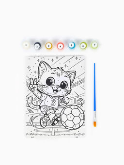 Картина по номерам «Пушистый футболист», 21×15 см