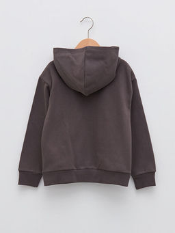 Kap??onlu Bask?l? Uzun Kollu K?z ?ocuk Sweatshirt - Waikiki фото 2
