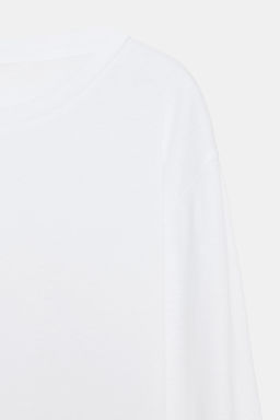 CAMISETA CUELLO BARCO MANGA LARGA / Blanco - Zara фото 8