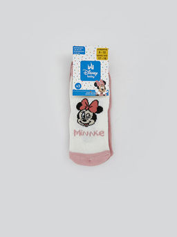 Minnie Mouse Bask?l? K?z Bebek Soket ?orap 3l?