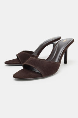 SPLIT SUEDE HEELED SANDALS - Zara фото 3