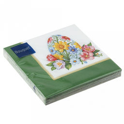 Салфетки бумажные "Bouquet" 33х33см, 3-х слойные, 20 штук в упаковке, 100% целлюлоза, "Пасхальный сувенир" (Россия)