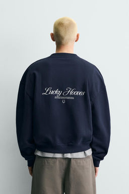 SUDADERA CREWNECK ESTAMPADO CABALLO / Marino - Zara фото 5