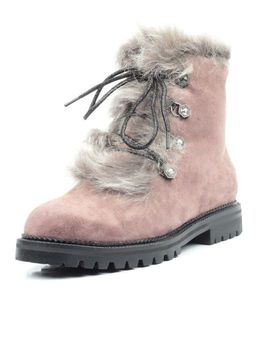 04-AH25-3 BROWN Ботинки зимние женские (натуральная замша, натуральный мех) - Фабричный китай фото 5