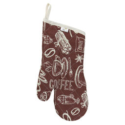 Кухонный комплект Эспрессо, вид 1: прихватка-варежка 15х30см + прихватка 20х25см форма Капелька, рогожка 171г/м2, хлопок 100%, наполнитель - ватин 280г/м2, на пластмассовом подвесе, Домашняя мода (Россия) фото 2