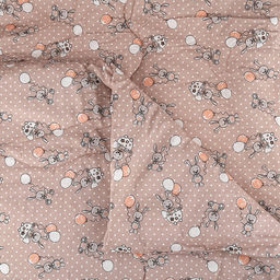 Одеяло детское Зайчишки беж 110х145см, теплое, наполнитель 300г/м2 - файбер высшего сорта, чехол бязь Комфорт 121г/м2 (хлопок 100%), стеганое, упаковка Компакт пакет ПВХ, еврослот, д25х55см/1кг, Домашняя мода (Россия)  фото 7