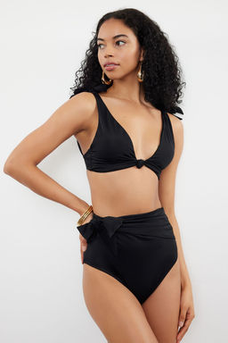 TRENDYOLMILLA Siyah Kusakl? Baglamal? Yuksek Bel Hipster Bikini Alt? TBESS24BA00147  фото 6