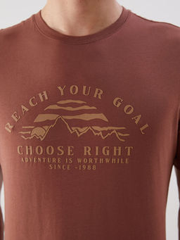 Bisiklet Yaka Bask?l? Erkek Ti??rt