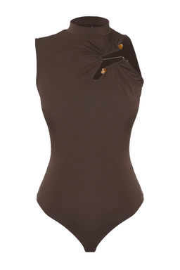 TRENDYOLMILLA Kahverengi Orme Aksesuarl? Body TPRSS25BD00009