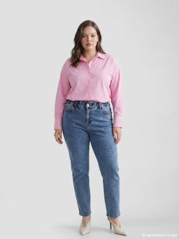 Beli Lastikli Slim Mom Kad?n Jean Pantolon