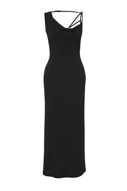 TRENDYOLMILLA Limited Edition Siyah S?rt Detayl? Bodycon Esnek Orme Elbise TWOSS25EL00509  фото 3