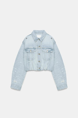 CAZADORA DENIM TRF ROTOS / Azul claro - Zara фото 3