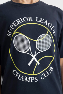 Футболка оверсайз с круглым вырезом и принтом для мальчиков с короткими рукавами - Defacto фото 5