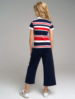 PlayToday / Джемпер трикотажный с воротником поло для девочек  фото 3