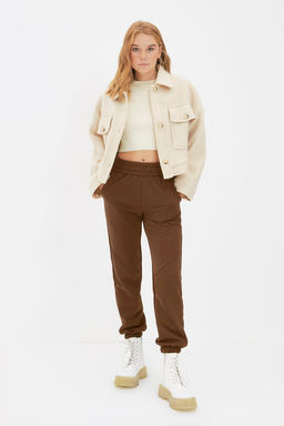 Kahverengi Basic Jogger Kal_n __i Polarl_ _rme E_ofman Alt_ Pantolon TWOAW21EA0010